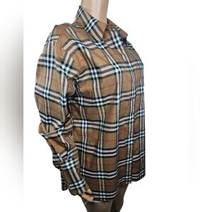 Burberry Brown Plaid Men's Shirt